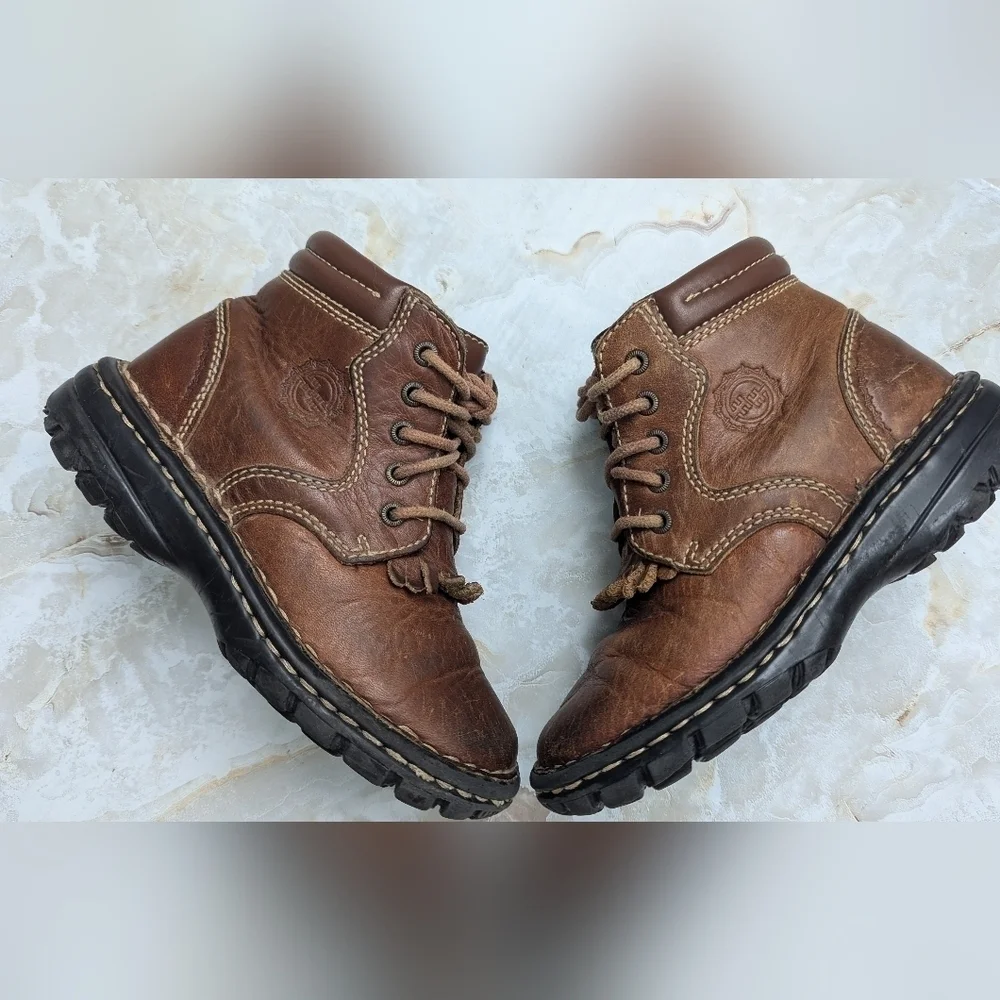 Kids Double H Leather Upper Boots Size 12D